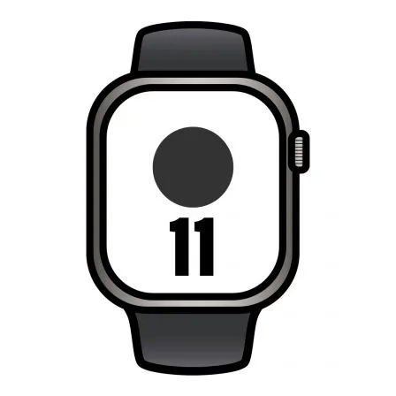 Apple Watch Series 11/ GPS/ Cellular/ 42mm/ Titanio Natural/ Correa Deportiva Negra (S/M)