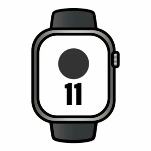 Apple Watch Series 11/ GPS/ Cellular/ 46mm/ Titanio Negro Pizarra/ Correa Deportiva Negra S/M