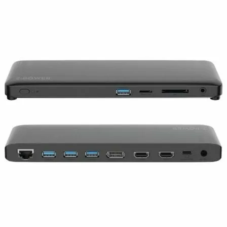 Docking USB Tipo-C 2-Power DOC0117A/ 4xUSB/ 1xUSB Tipo-C PD/ 2xHDMI/ 1xDisplayPort/ 1xJack/ 1xRJ45/ 1xLector Tarjetas SD/ Gris - Imagen 7