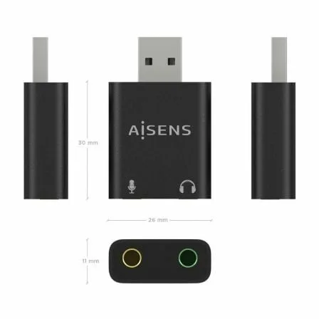 Tarjeta de Sonido Aisens A106-0768/ USB Macho - 2x Jack 3.5 Hembra - Imagen 7