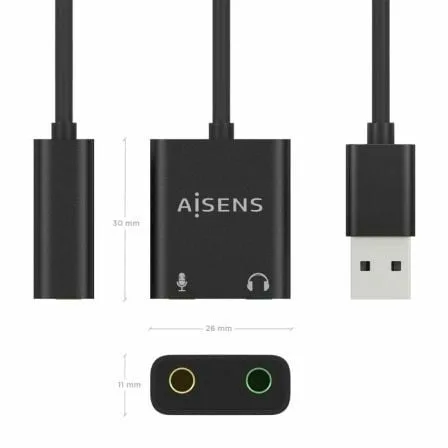 Tarjeta de Sonido Aisens A106-0769/ USB Macho - 2xJack 3.5 Hembra - Imagen 7