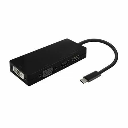 Conversor USB Tipo-C Aisens A109-0679/ HDMI Hembra - VGA Hembra - DVI Hembra - DisplayPort Hembra/ 15cm/ Negro - Imagen 7