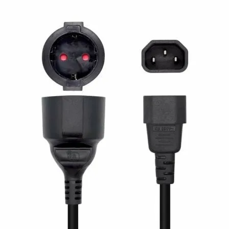 Adaptador Alimentación Aisens A132-0467/ C14 Macho - CEE7 Hembra/ 25cm/ Negro - Imagen 5