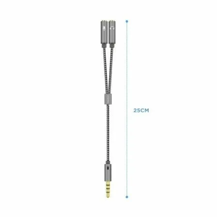 Cable Estéreo Aisens A128-0415/ Jack 3.5 Macho - 2x Jack 3.5 Hembra/ 25cm/ Gris - Imagen 6