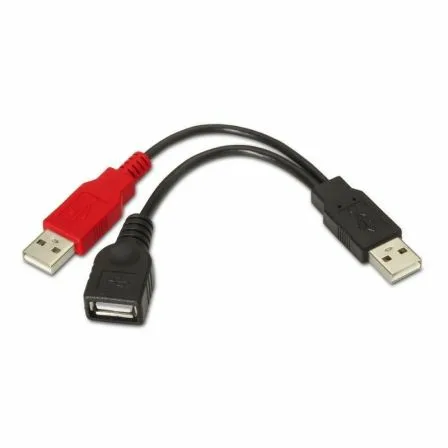 Cable USB 2.0 + Alimentación Aisens A101-0030/ USB Hembra + USB Macho - USB Macho/ Hasta 2.5W/ 60Mbps/ 15cm/ Negro/ Rojo - Imagen 5