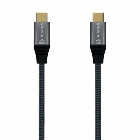 Cable USB 2.0 Tipo-C Aisens A107-0629 5A 100W/ USB Tipo-C Macho - USB Tipo-C Macho/ Hasta 100W/ 480Mbps/ 2m/ Gris - Imagen 7