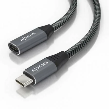Cable Alargador USB 3.2 Aisens A107-0636/ USB Tipo-C Macho - USB Tipo-C Hembra/ Hasta 100W/ 20Gbps/ 2m/ Gris - Imagen 5