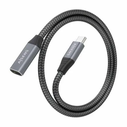 Cable Alargador USB 3.2 Aisens A107-0636/ USB Tipo-C Macho - USB Tipo-C Hembra/ Hasta 100W/ 20Gbps/ 2m/ Gris - Imagen 6