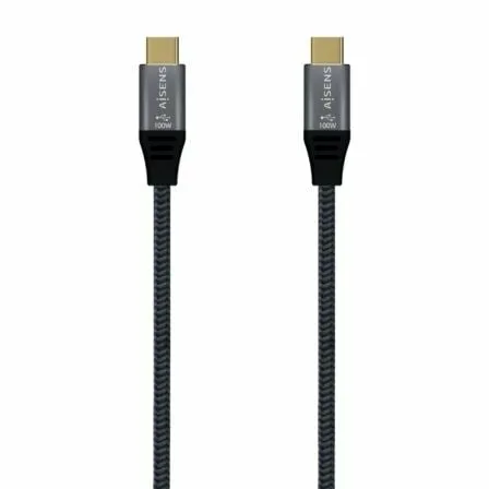 Cable USB 3.2 Tipo-C Aisens A107-0671 20GBPS 100W/ USB Tipo-C Macho - USB Tipo-C Macho/ Hasta 100W/ 20Gbps/ 1m/ Gris - Imagen 7