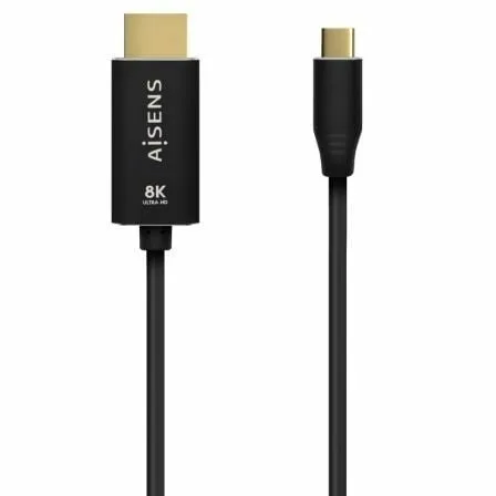Cable Conversor Aisens A109-0711/ USB Tipo-C Macho - HDMI 8K Macho/ Hasta 27W/ 6000Mbps/ 1m/ Negro - Imagen 7