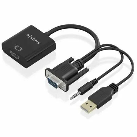 Cable Conversor Aisens A115-0872 SVGA Macho - USB Macho/ Jack Macho - HDMI Hembra/ 20cm/ Negro - Imagen 5