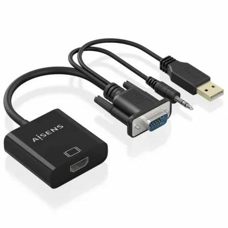 Cable Conversor Aisens A115-0872 SVGA Macho - USB Macho/ Jack Macho - HDMI Hembra/ 20cm/ Negro - Imagen 6