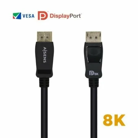 Cable DisplayPort 1.4 8K Aisens A149-0431/ DisplayPort Macho - DisplayPort Macho/ 1m/ Certificado/ Negro - Imagen 7