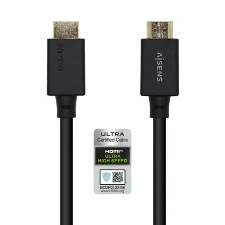 Cable HDMI 2.1 8K Aisens A150-0420/ HDMI Macho - HDMI Macho/ 50cm/ Certificado/ Negro - Imagen 7