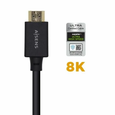 Cable HDMI 2.1 8K Aisens A150-0421/ HDMI Macho - HDMI Macho/ 1m/ Certificado/ Negro - Imagen 8