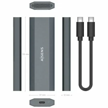 Caja Externa para Disco SSD M.2 NVMe Aisens ASM2-029GR/ USB 3.2/ Sin tornillos - Imagen 9