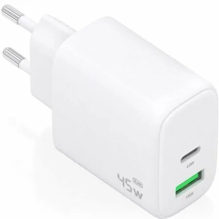 Cargador de Pared GaN Aisens A110-0971/ 1xUSB Tipo-C/ 1xUSB/ 45W/ Blanco - Imagen 4