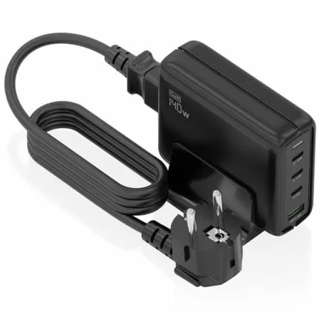 Cargador Sobremesa GaN Aisens ASCH-140W4P056-BK/ 3xUSB Tipo-C/ 1xUSB/ 140W - Imagen 7
