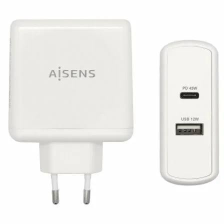 Cargador de Pared Aisens ASCH-2PD45A-W/ 1xUSB Tipo-C/ 1x USB/ 57W - Imagen 7
