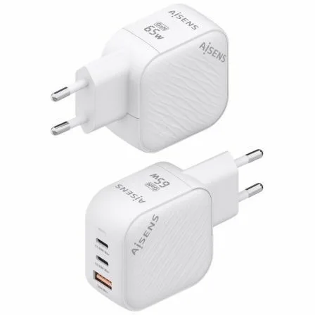 Cargador de Pared GaN Aisens ASCH-65W3P026-W/ 2xUSB Tipo-C/ 1xUSB/ 65W - Imagen 9