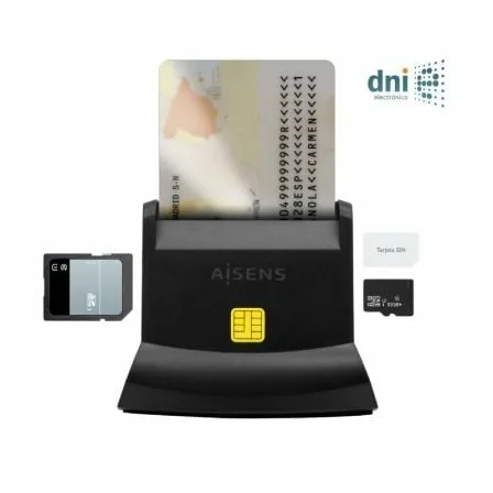Lector de DNI y Tarjetas Aisens ASCR-SN04CSD-BK/ USB Tipo-C/ Negro - Imagen 7