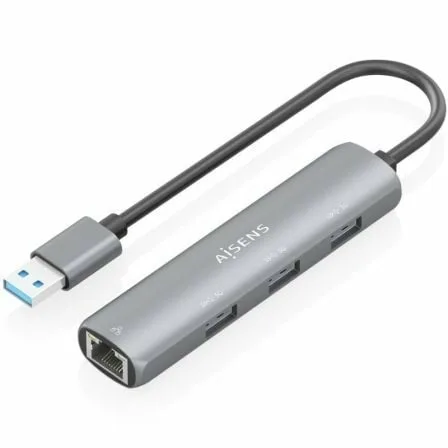 Hub USB Aisens ASUC-4P034-GR/ 3xUSB/ 1xRJ45/ Gris - Imagen 4
