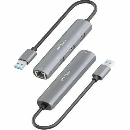Hub USB Aisens ASUC-4P034-GR/ 3xUSB/ 1xRJ45/ Gris - Imagen 6