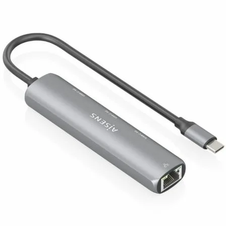 Hub USB Tipo-C Aisens ASUC-4P041-GR/ 3xUSB Tipo-C/ 1xRJ45/ Gris - Imagen 5