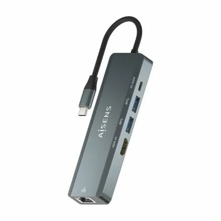 Docking USB Tipo-C Aisens ASUC-5P011-GR/ 1xHDMI 4K/ 2xUSB/ 1xRJ45/ 1xUSB Tipo-C/ 1xUSB Tipo-C PD/ Gris - Imagen 5