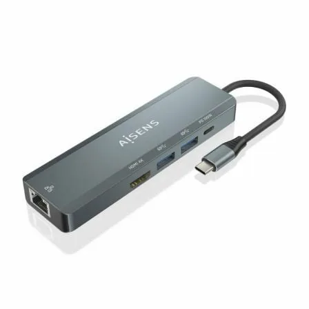 Docking USB Tipo-C Aisens ASUC-5P011-GR/ 1xHDMI 4K/ 2xUSB/ 1xRJ45/ 1xUSB Tipo-C/ 1xUSB Tipo-C PD/ Gris - Imagen 6