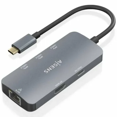 Docking USB Tipo-C Aisens ASUC-6P019-GR/ 1xHDMI 4K/ 3xUSB/ 1xRJ45/ 1xUSB Tipo-C PD/ Gris - Imagen 7