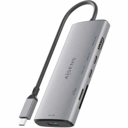 Docking USB Tipo-C Aisens ASUC-6P029-GR/ 1xHDMI 4K/ 1xUSB/ 2xUSB Tipo-C/ 1xLector de Tarjetas/ Gris - Imagen 5