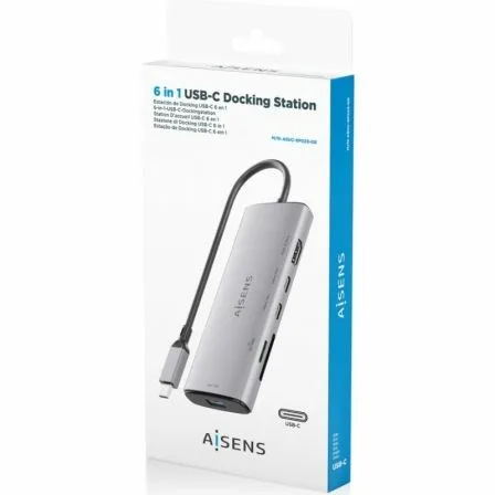Docking USB Tipo-C Aisens ASUC-6P029-GR/ 1xHDMI 4K/ 1xUSB/ 2xUSB Tipo-C/ 1xLector de Tarjetas/ Gris - Imagen 6