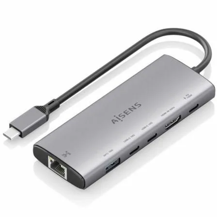 Docking USB Tipo-C Aisens ASUC-6P030-GR/ 1xHDMI 4K/ 1xUSB/ 2xUSB Tipo-C/ 1xRJ45/ 1xUSB Tipo-C PD/ Gris - Imagen 4