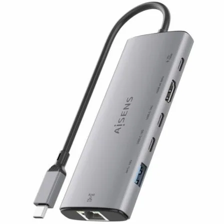 Docking USB Tipo-C Aisens ASUC-6P030-GR/ 1xHDMI 4K/ 1xUSB/ 2xUSB Tipo-C/ 1xRJ45/ 1xUSB Tipo-C PD/ Gris - Imagen 6