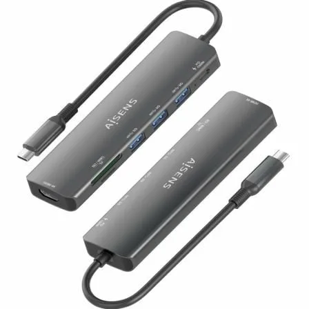 Docking USB Tipo-C Aisens ASUC-7P025-GR/ 1xHDMI 4K/ 3xUSB/ 1xUSB Tipo-C PD/ 1xLector Tarjetas/ Gris - Imagen 9