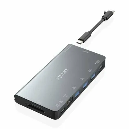 Docking USB Tipo-C Aisens ASUC-8P015-GR/ 1xHDMI 4K/ 3xUSB/ 1xRJ45/ 1xLector Tarjetas / 1xUSB Tipo-C/ Gris - Imagen 5