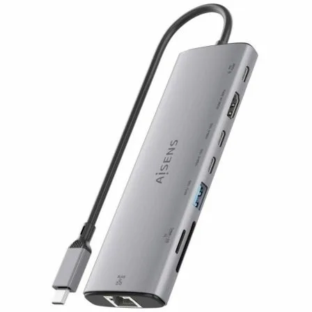 Docking USB Tipo-C Aisens ASUC-8P033-GR/ 1xHDMI 4K/ 1xUSB/ 2xUSB Tipo-C/ 1xRJ45/ 1xLector Tarjetas/ 1xUSB Tipo-C PD/ Gris - Imagen 6