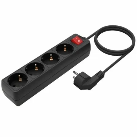 Regleta con Interruptor Aisens A154-0650/ 4 Tomas de Corriente/ Cable 1.4m/ Negro - Imagen 6