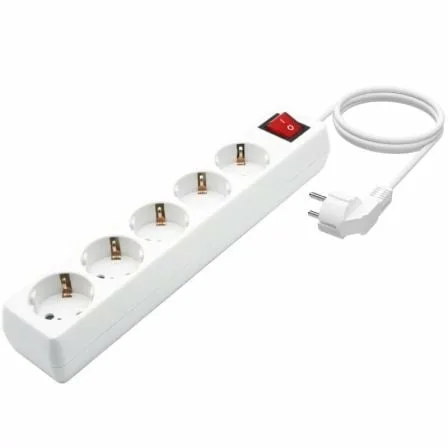 Regleta con Interruptor Aisens A154-0651/ 5 Tomas de Corriente/ Cable 1.4m/ Blanco - Imagen 8
