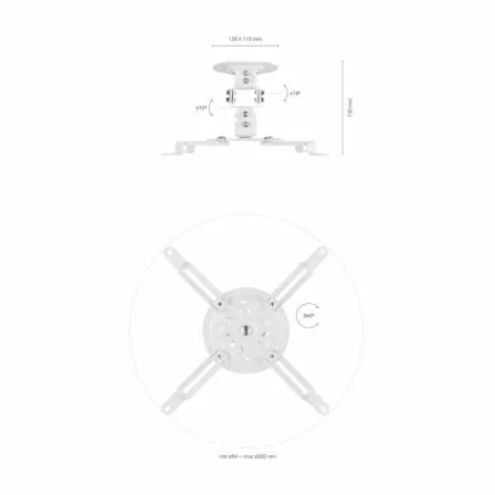 Soporte de Techo/ Pared para Proyector Aisens CP03TSR-129/ Giratorio/ Inclinable/ hasta 13.5kg - Imagen 9