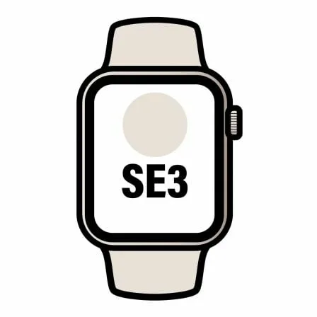 Apple Watch SE3/ GPS/ 44mm/ Caja de Aluminio Blanco Estrella/ Correa Deportiva Blanco Estrella S/M - Imagen 2