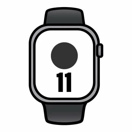 Apple Watch Series 11/ GPS/ 42mm/ Gris espacial/ Correa Deportiva Negra (M/L) - Imagen 2