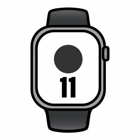 Apple Watch Series 11/ GPS/ Cellular/ 42mm/ Gris Espacial/ Correa Deportiva Negra (S/M) - Imagen 2