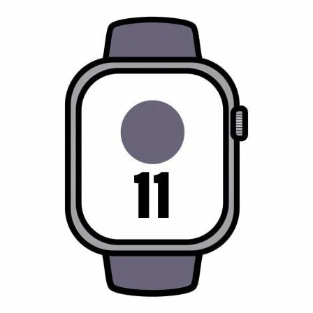 Apple Watch Series 11/ GPS/ Cellular/ 46mm/ Aluminio Plata/ Correa Deportiva Niebla Lila S/M - Imagen 2