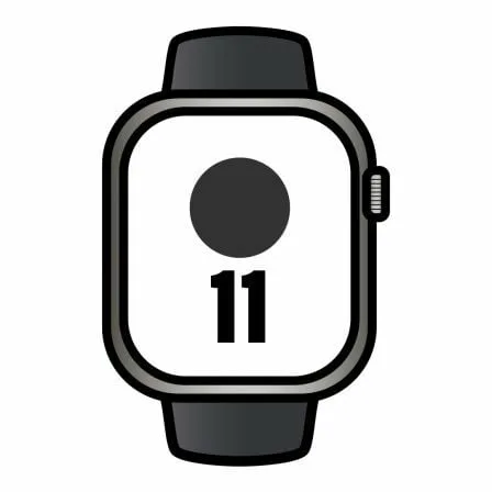 Apple Watch Series 11/ GPS/ Cellular/ 46mm/ Titanio Negro Pizarra/ Correa Deportiva Negra S/M - Imagen 2
