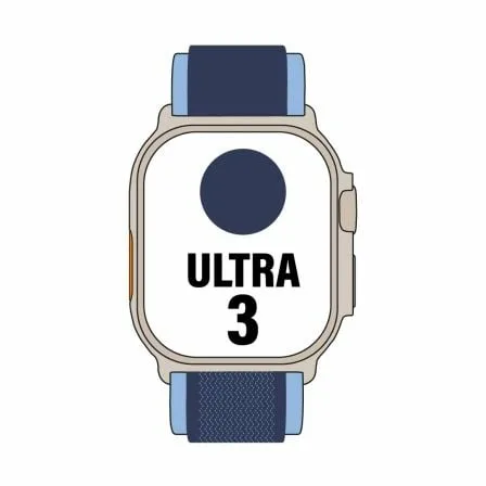 Apple Watch Ultra 3/ GPS/ Cellular/ 49mm/ Caja de Titanio Natural/ Correa Loop Trail Azul/azul brillante S/M - Imagen 2