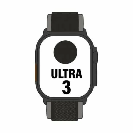 Apple Watch Ultra 3/ GPS/ Cellular/ 49mm/ Caja Titanio Negro/ Correa Trail Loop Negra S/M - Imagen 2