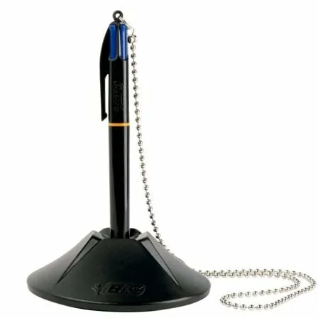 Bolígrafo de Tinta de Aceite Retráctil Bic 527507/ Azul/ Incluye Base + Cadena - Imagen 2