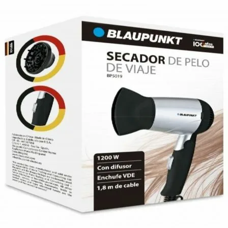 Secador Blaupunkt BP5019/ 1200W/ Negro y Plata - Imagen 6